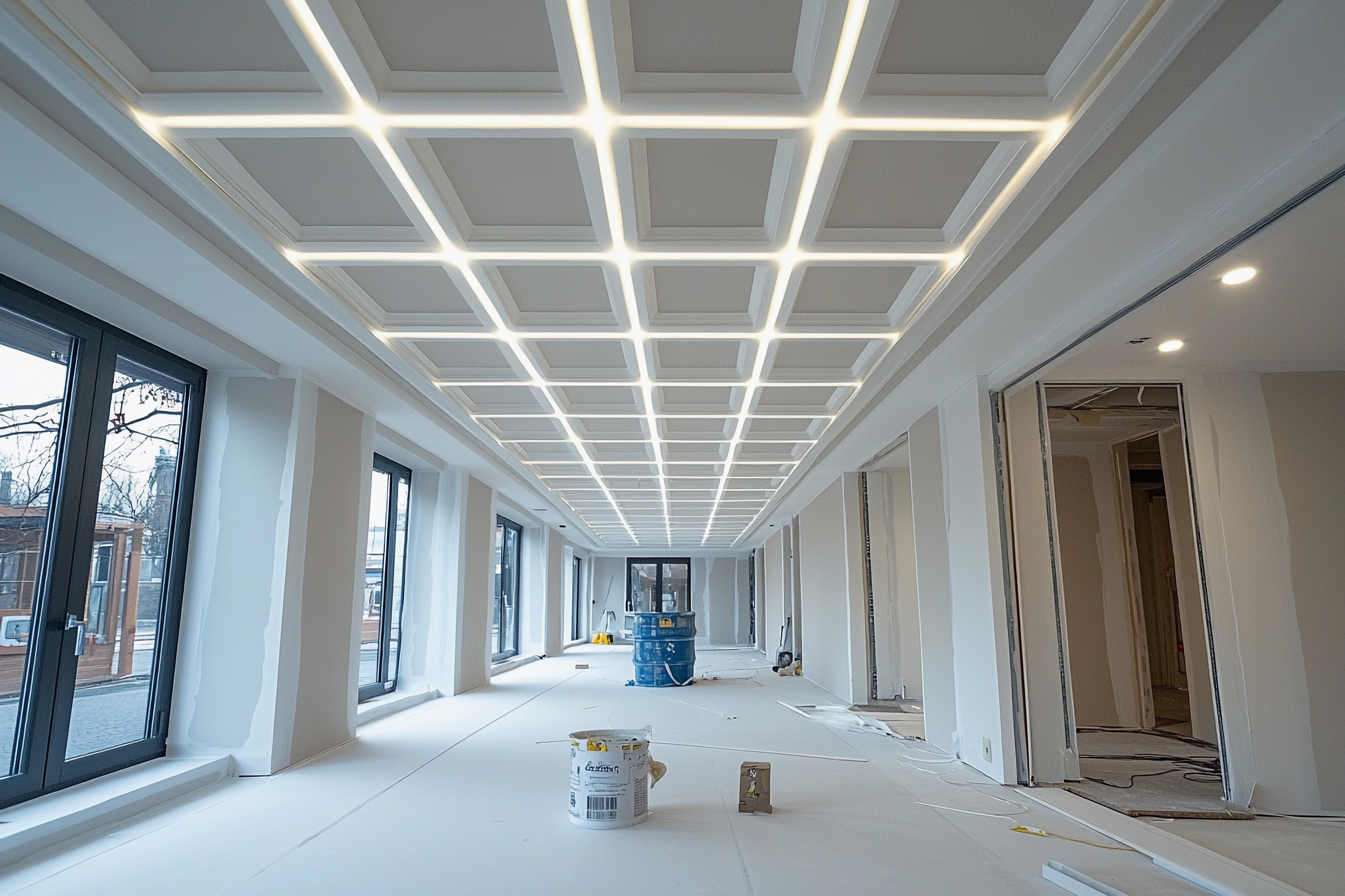 Plâtrerie — faux plafond et éclairage